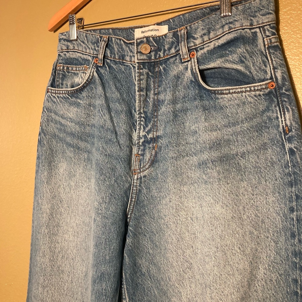 Reformation Carry High Rise Slouchy Wide Leg 30x33 Colorado Blue Jeans - Picture 4 of 8